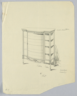Drawing, Design for China Cabinet with Convex Front