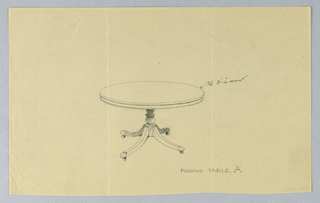 Drawing, Design for Round Table "A"