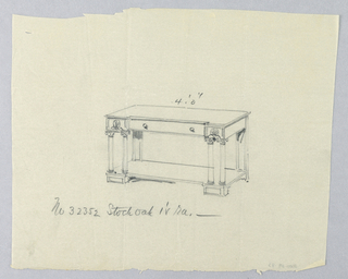Drawing, Design for Serving Table with Single Drawer