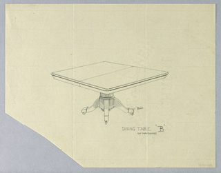 Drawing, Design for Dining Table "B" of Mahogany