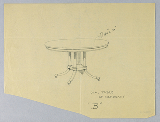 Drawing, Design for an Oval Table of Mahogany "B"
