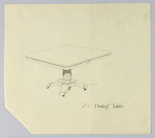Drawing, Design for Rectangular Dining Table on Octagonal Base