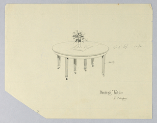 Drawing, Design for a six Plain-legged Dining Table of Mahogany