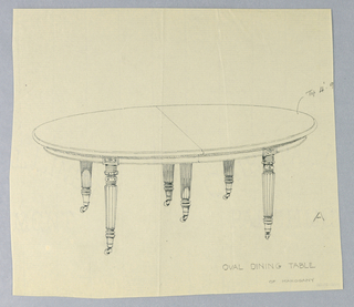 Drawing, Design for an Oval Dining Table 'A" of Mahogany