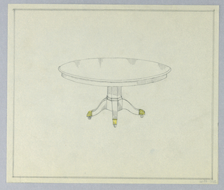 Drawing, Design for Round Dining Table on Octagonal Base