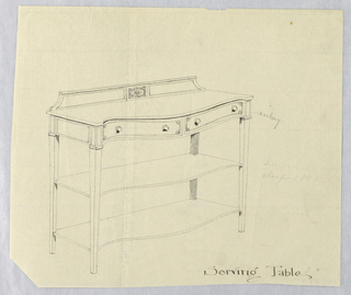 Drawing, Design for Serving Table with Convex Front