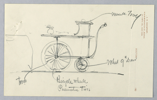 Drawing, Design for Serving Table on Wheels