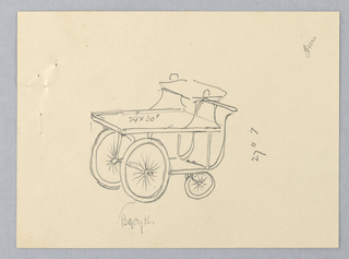 Drawing, Design for Rolling Serving Table with Three Trays