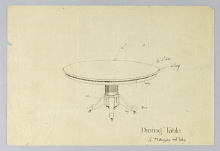 Drawing, Design for a Dining Table of Mahogany and Inlay