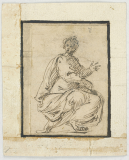 Drawing, Sketchbook page: Allegorical Figure