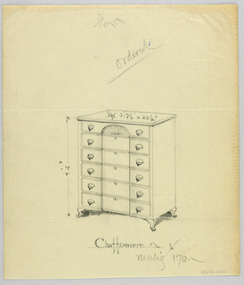 Drawing, Design for Highboy and Chest
