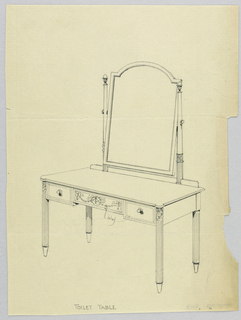 Drawing, Design for Toilet Table