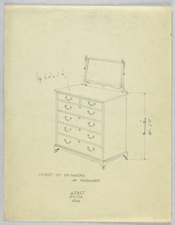 Drawing, Design for Highboy and Chest