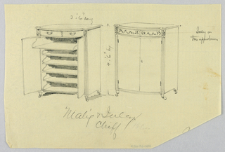 Drawing, Design for Highboy and Chest