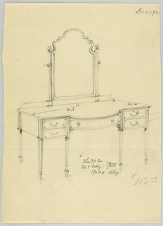 Drawing, Design for Toilet Table