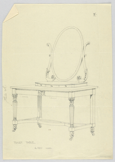 Drawing, Design for Toilet Table