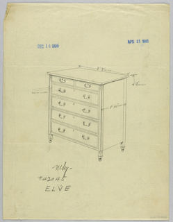 Drawing, Design for Highboy and Chest