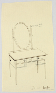 Drawing, Design for Toilet Table