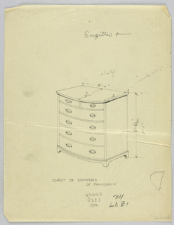 Drawing, Design for Highboy and Chest