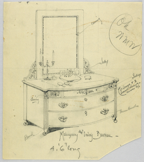 Drawing, Design for Toilet Table