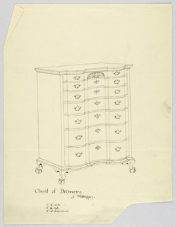 Drawing, Design for Highboy and Chest