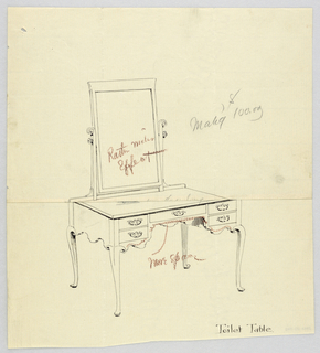 Drawing, Design for Toilet Table