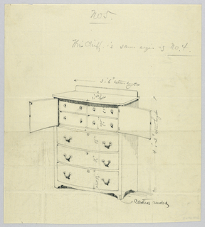 Drawing, Design for Highboy and Chest