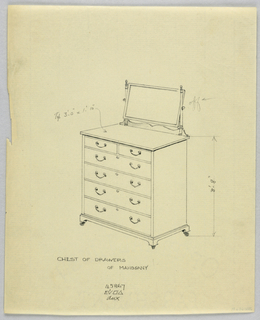 Drawing, Design for Highboy and Chest