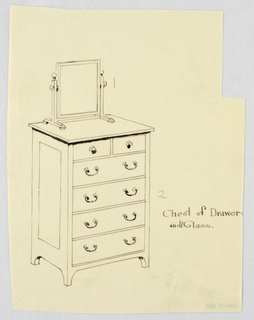 Drawing, Design for Highboy and Chest