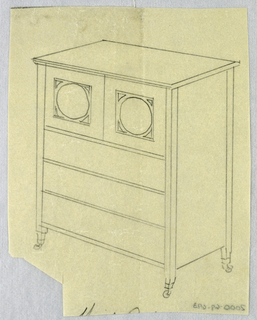 Drawing, Design for Highboy and Chest