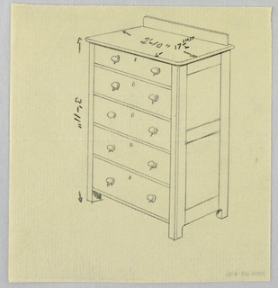 Drawing, Design for Highboy and Chest