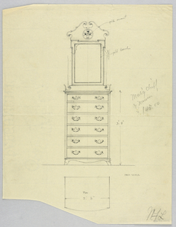 Drawing, Design for Highboy and Chest
