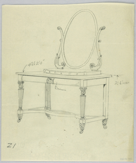 Drawing, Design for Toilet Table