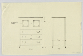 Drawing, Design for Highboy and Chest