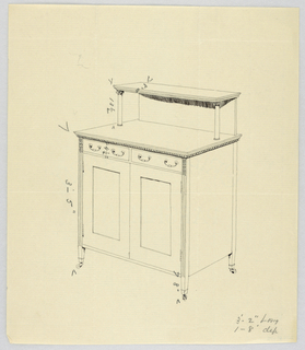 Drawing, Design for Highboy and Chest