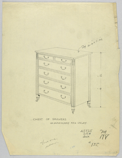 Drawing, Design for Highboy and Chest