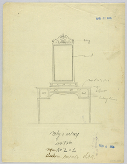 Drawing, Design for Toilet Table