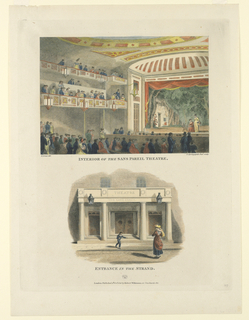 Print, Interior and Exterior Views of the Sans Pareil Theater, the Strand, London