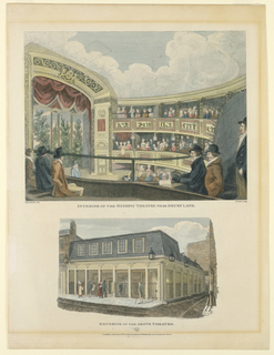 Print, Interior and Exterior of the Olympic Theater, Near Drury Lane, London