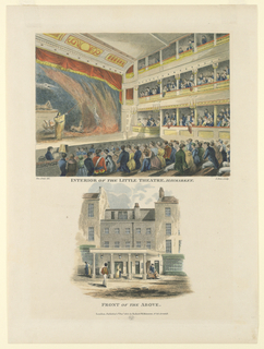 Print, Interior and Exterior of the Little Theater, Haymarket, London