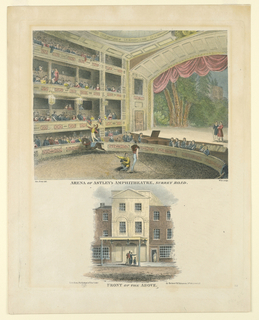 Print, Interior and Exterior Views of the Arena of Astley's Amphitheater, Surrey Road, London