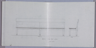 Drawing, Design for Stuffed Sofa/Hall Seat