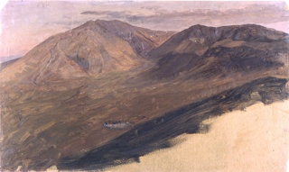 Drawing, Mt. Katahdin from Turner Mountain, Maine