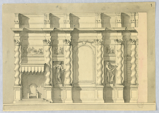 Drawing, Elevation of a Chapel