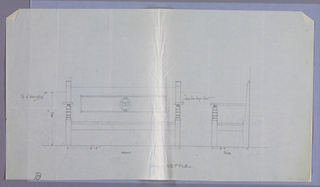 Drawing, Design for Stuffed Sofa/Hall Seat