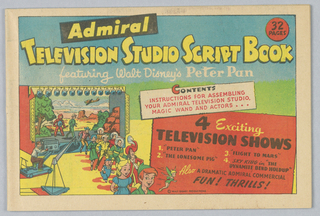 Toy Theater, Admiral Television Studio Script Book, Featuring Walt Disney's Peter Pan