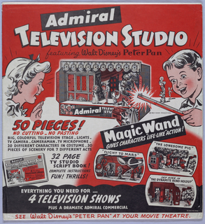 Toy Theater, Admiral Television Studio, Featuring Walt Disney's Peter Pan