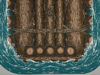 Bedcover, Log Raft on River