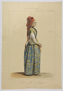 Print, Demoiselle Guive d'Angerie, from "Galerie Royale de Costumes"