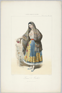 Print, Femme de Puebla, from "Galerie Royale de Costumes"
